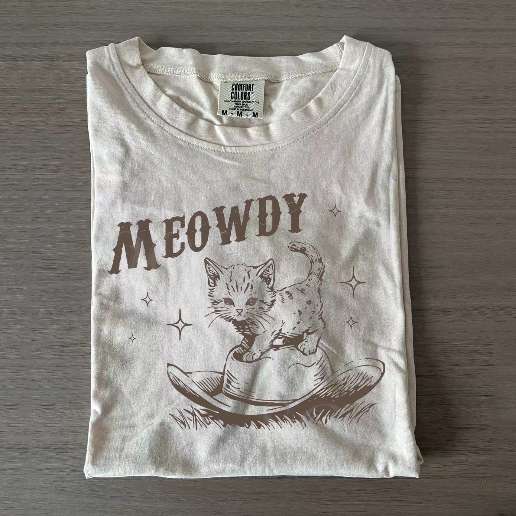 Meowdy Cute Kitten Cat Country Western Vintage T-shirt-Lulueye