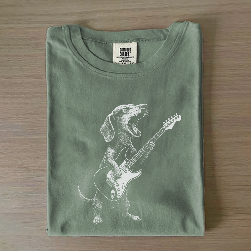 Dachshund Playing Guitar T-shirt