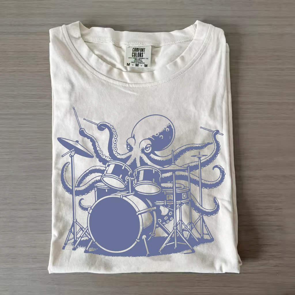 Funny Octopus Playing Drums T-shirt