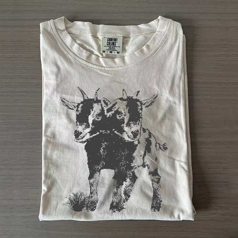 Two Headed Goat T-shirt-Lulueye