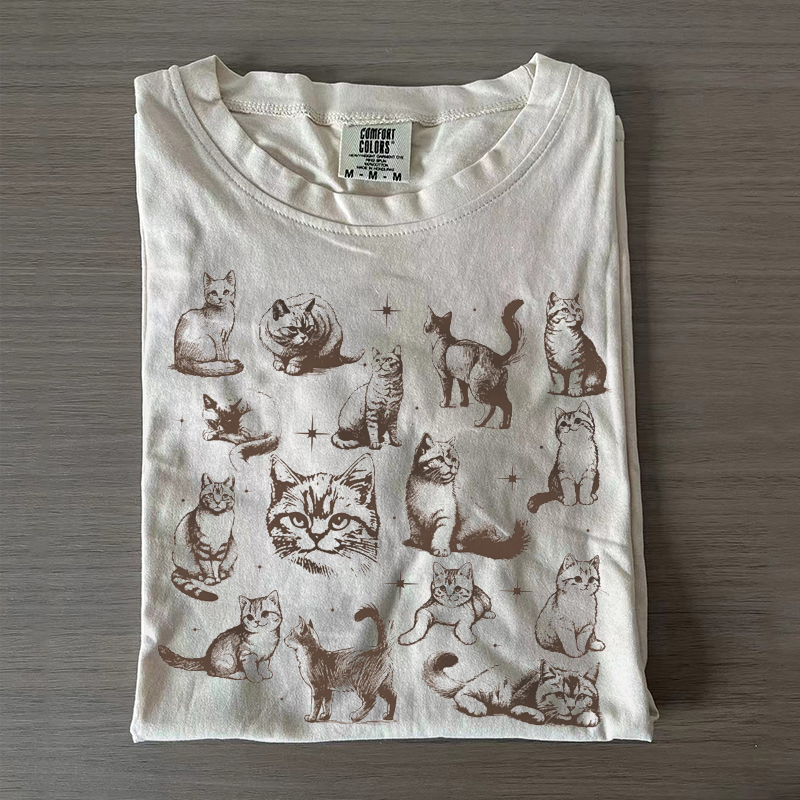Vintage 90s Tattoo Cat T-shirt-Lulueye