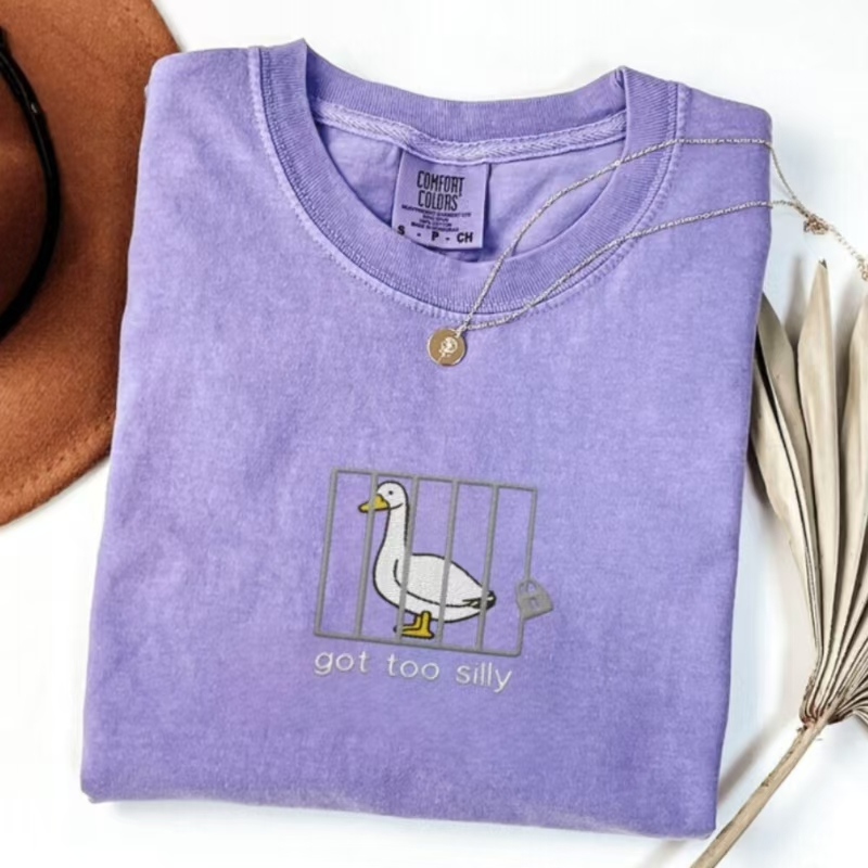 Got Too Silly Embroidered Goose Shirt