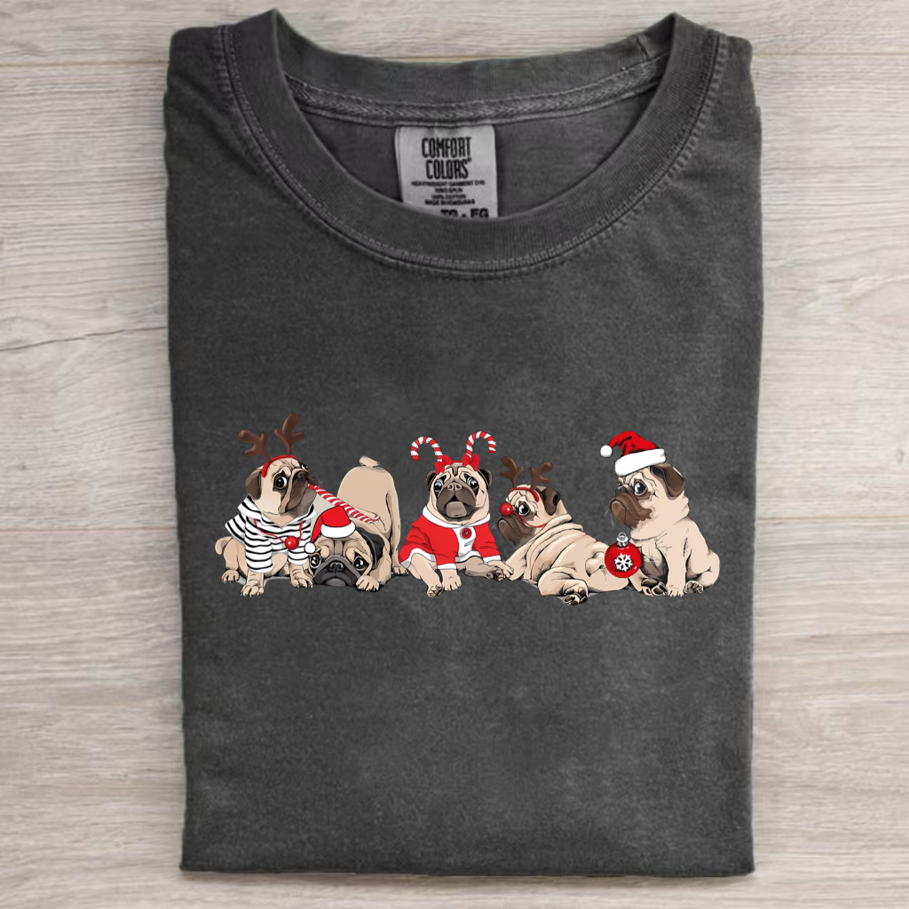 Christmas Pug Shirt Christmas Hat Pug T-Shirt