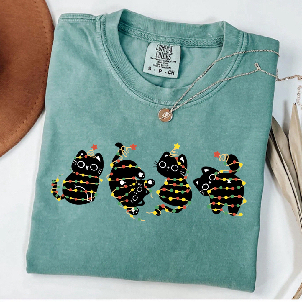 Comfort Colors Christmas Cats T-Shirt