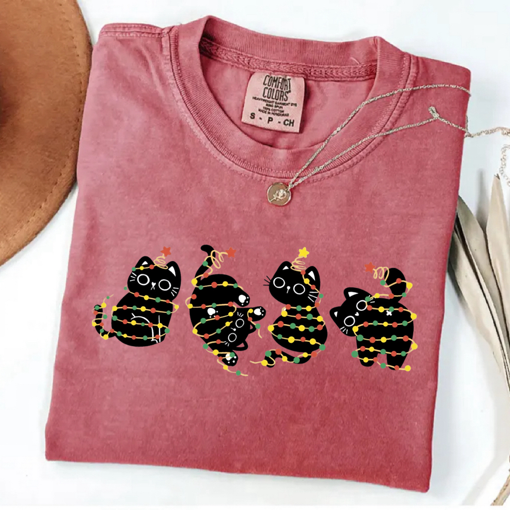 Comfort Colors Christmas Cats T-Shirt