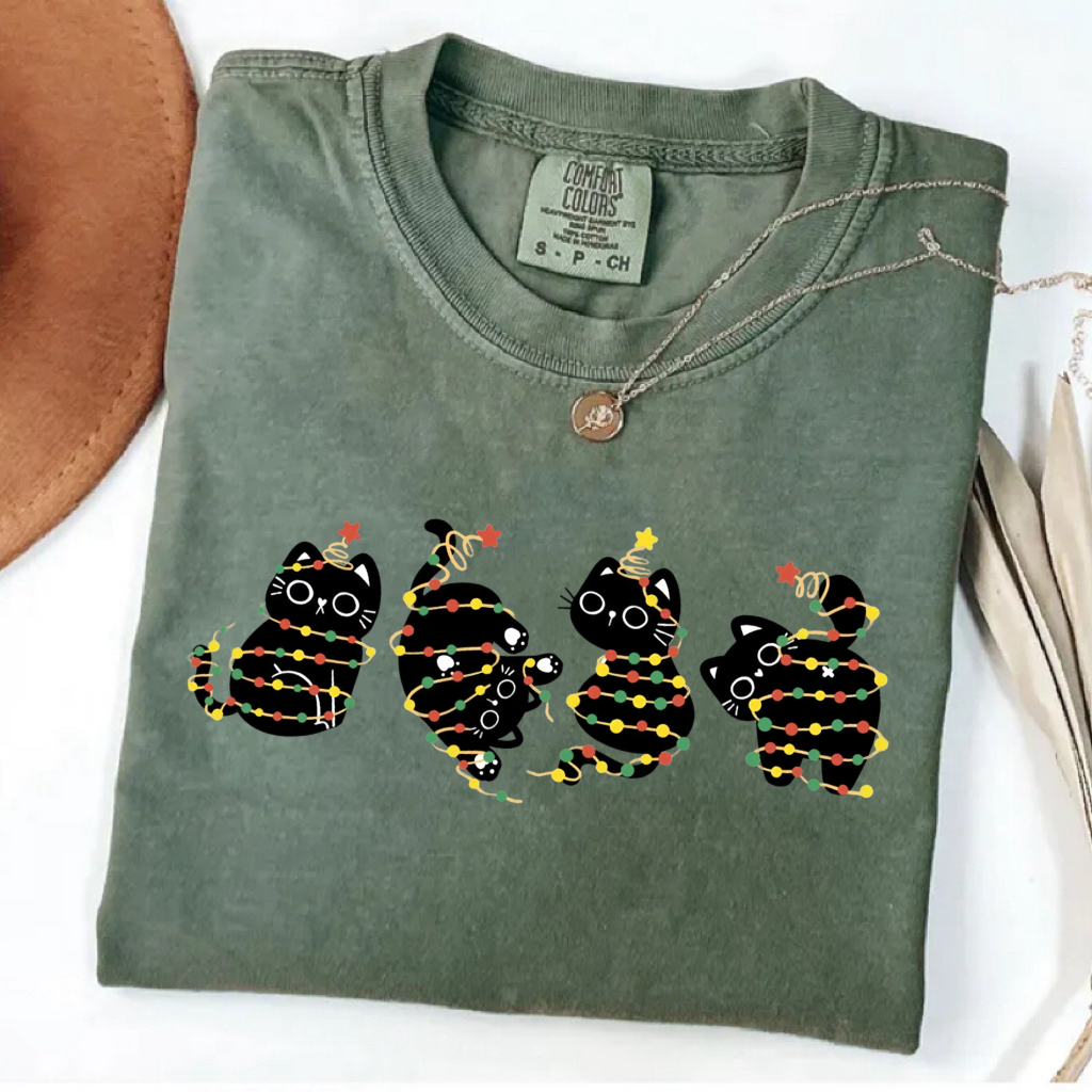 Comfort Colors Christmas Cats T-Shirt