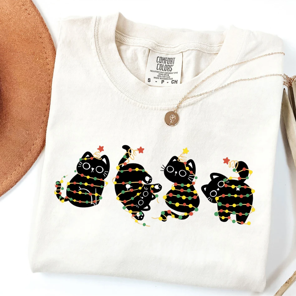 Comfort Colors Christmas Cats T-Shirt
