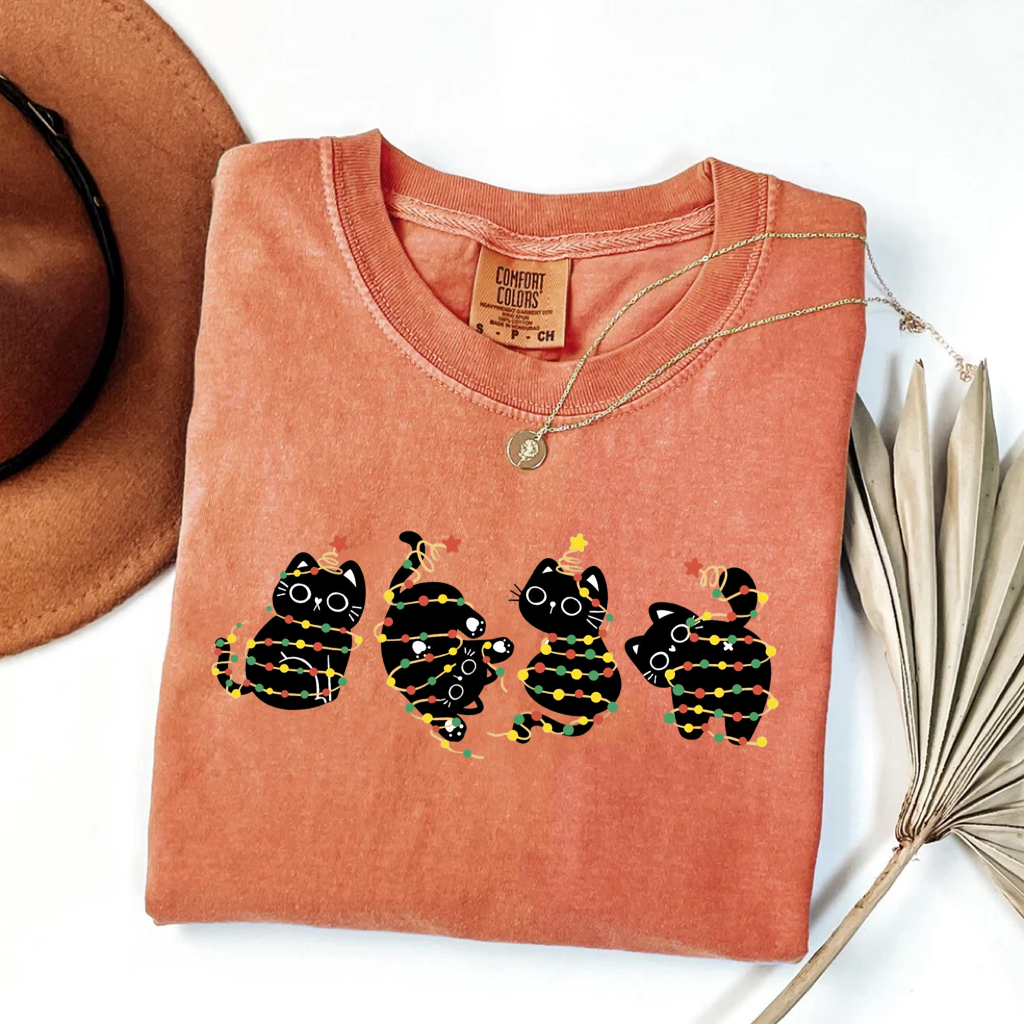 Comfort Colors Christmas Cats T-Shirt