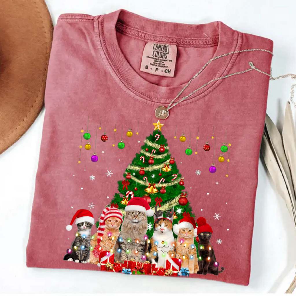 Cat Christmas Tree T-Shirt