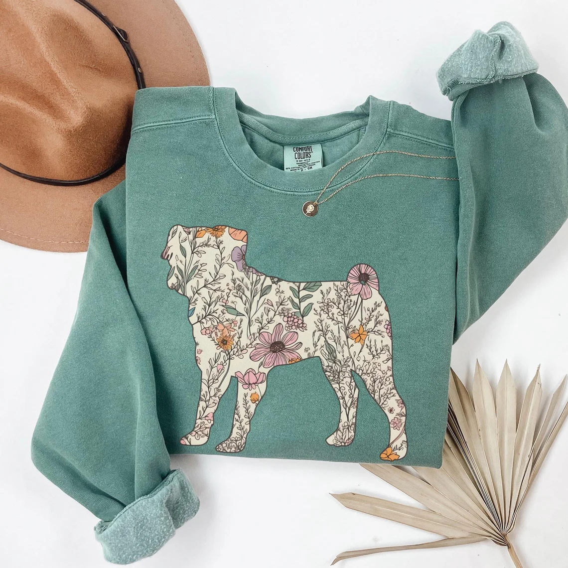 Floral Pug Mama T-Shirt