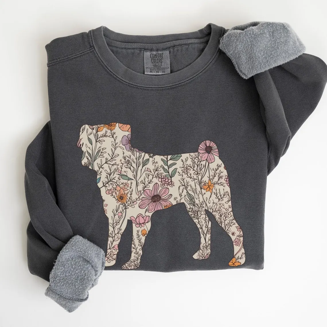 Floral Pug Mama T-Shirt