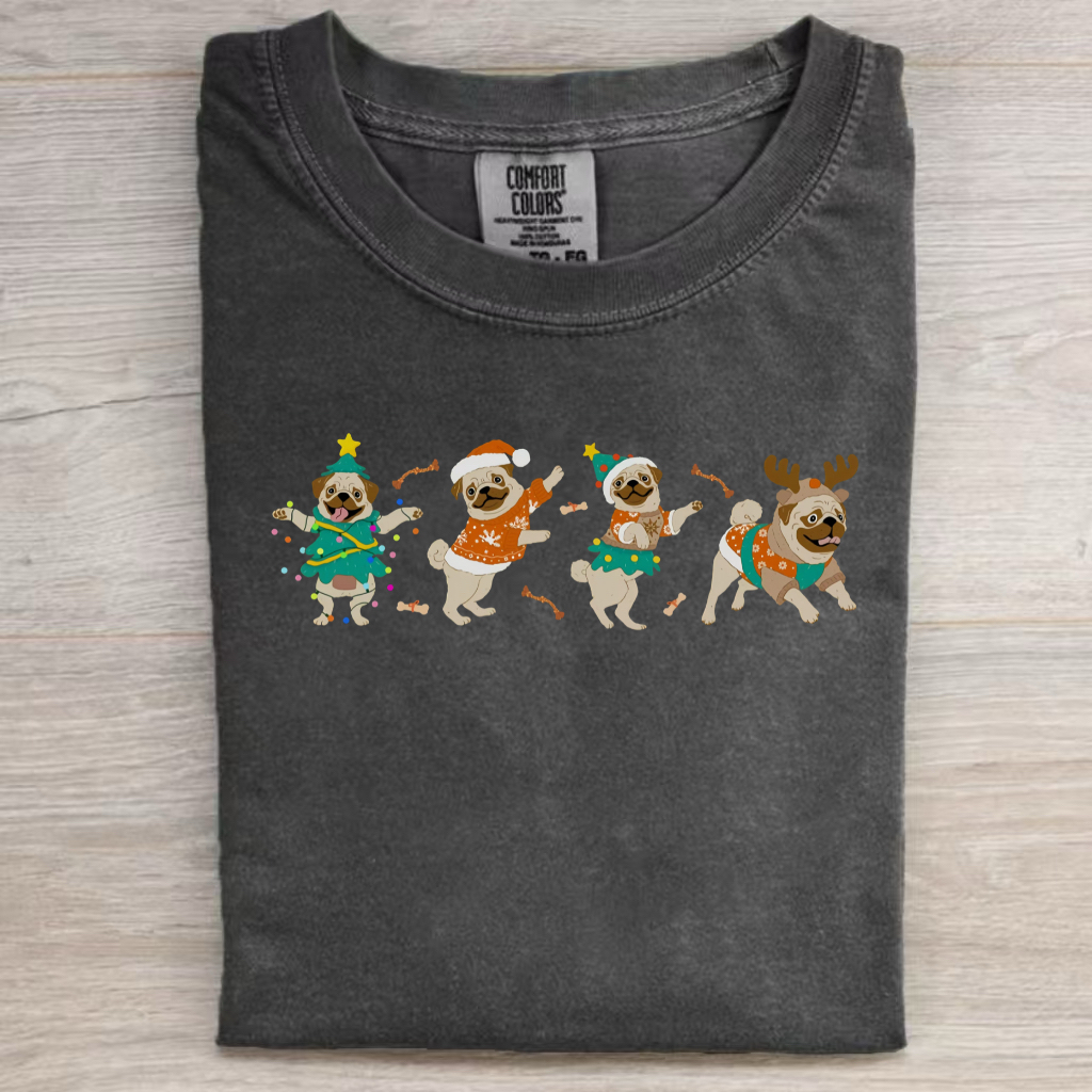 Christmas Pug Shirt Christmas Hat Pug T-Shirt