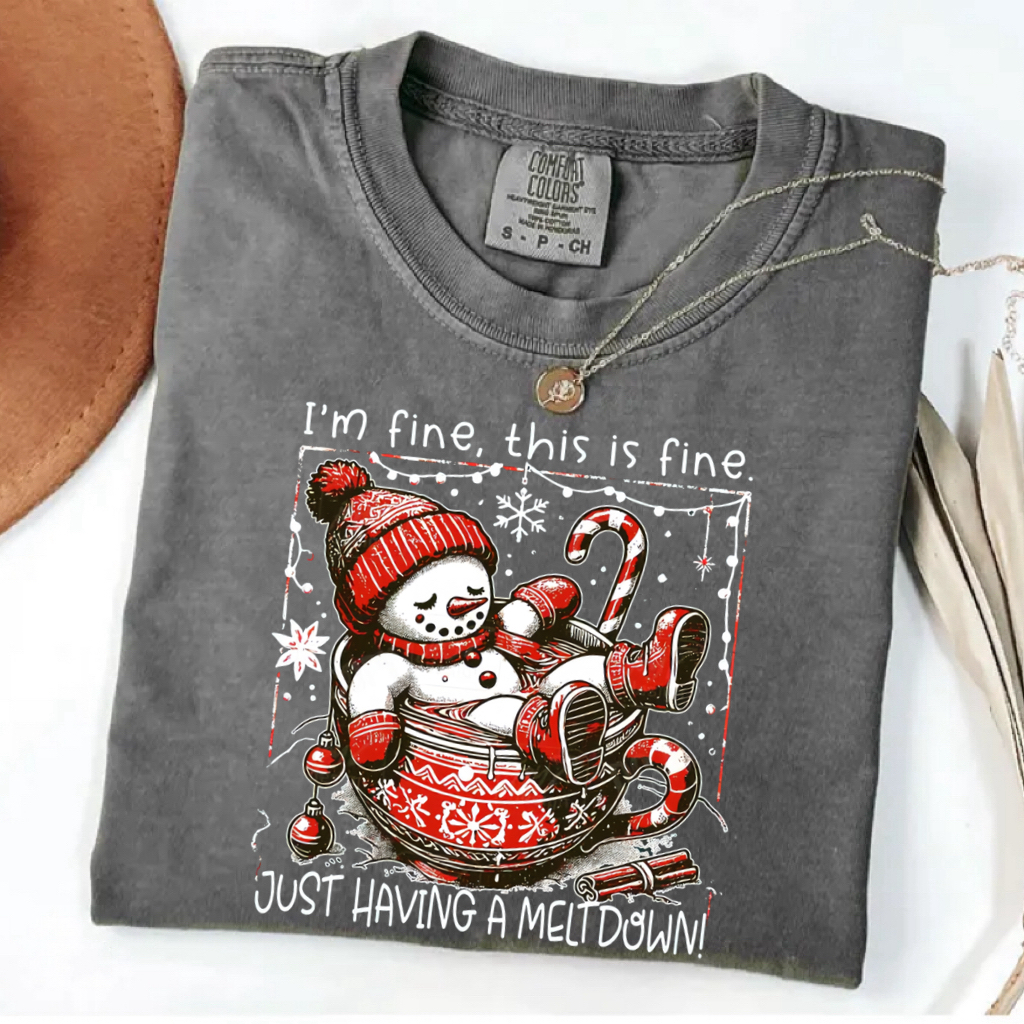 Vintage Bright Christmas Snowman T-shirt