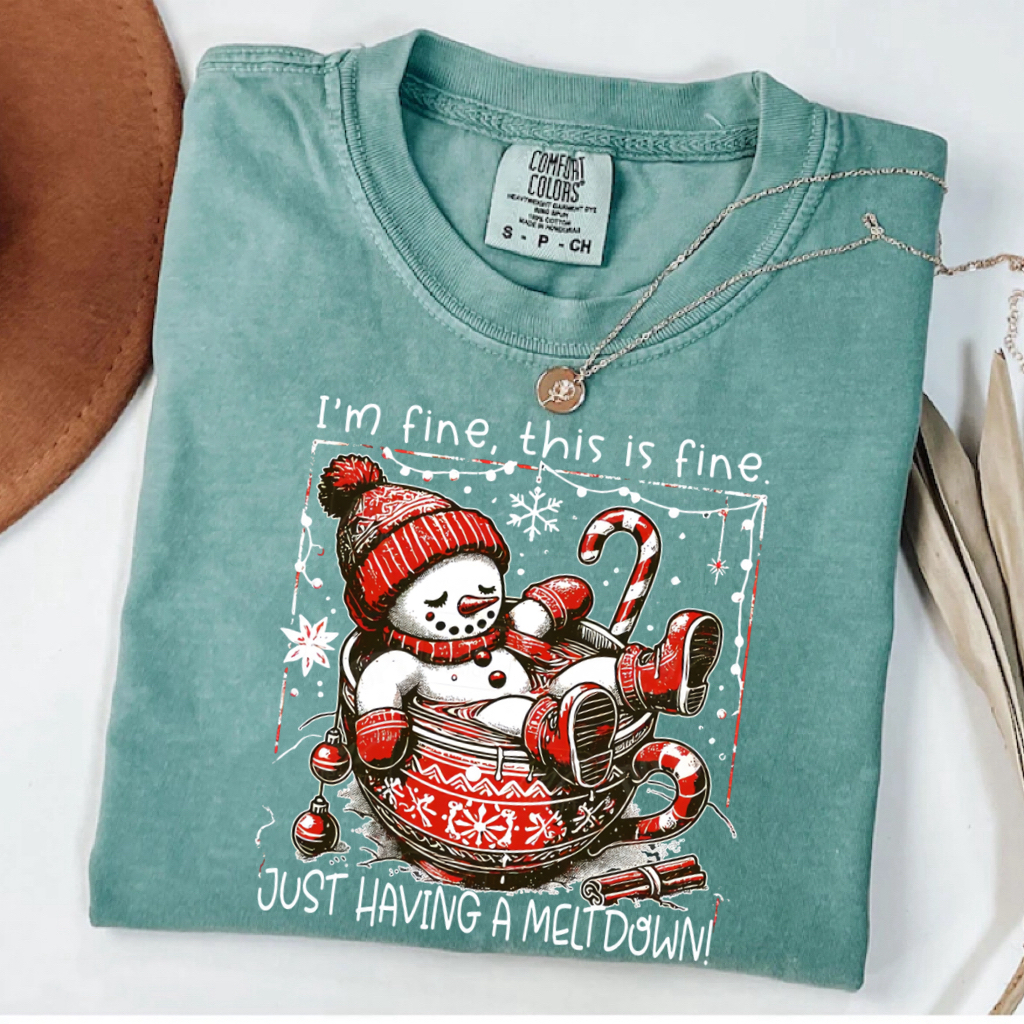Vintage Bright Christmas Snowman T-shirt