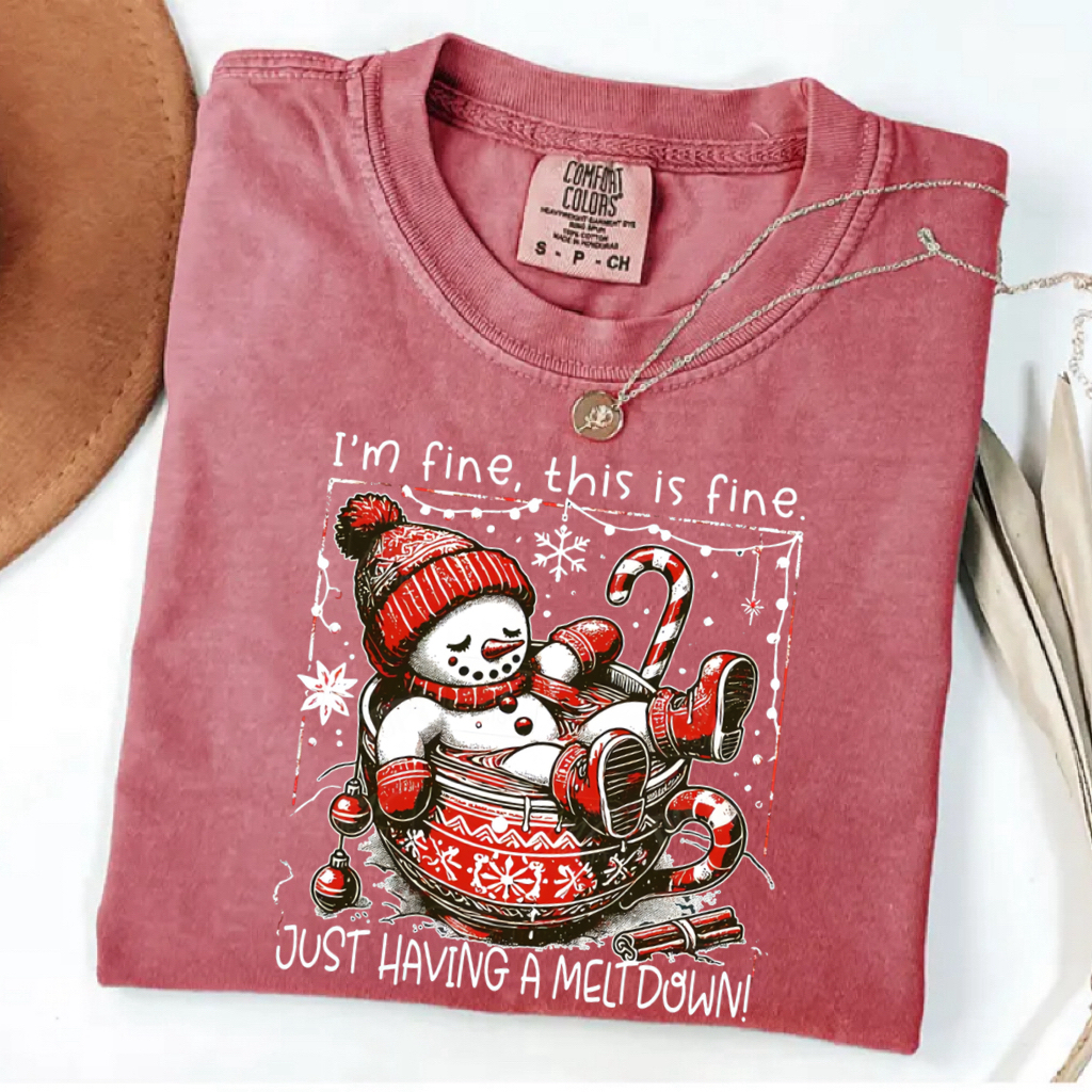 Vintage Bright Christmas Snowman T-shirt