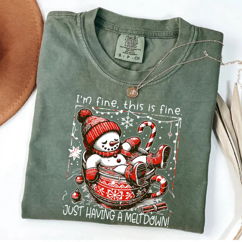 Vintage Bright Christmas Snowman T-shirt