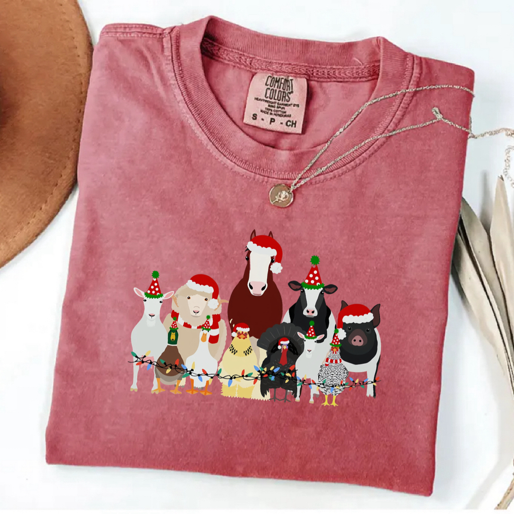 Farm Animals Christmas T-Shirt