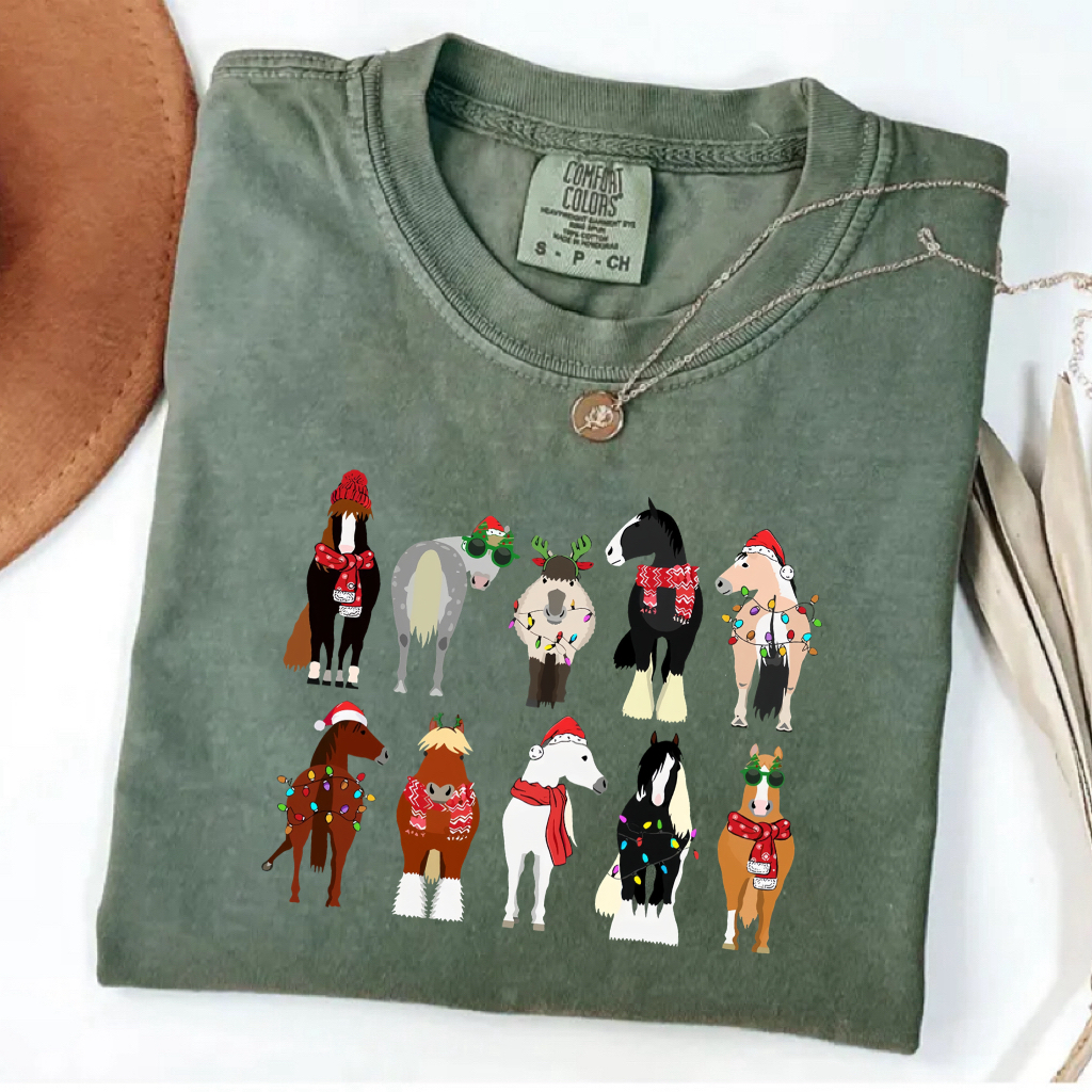 Funny Horse Christmas T-Shirt