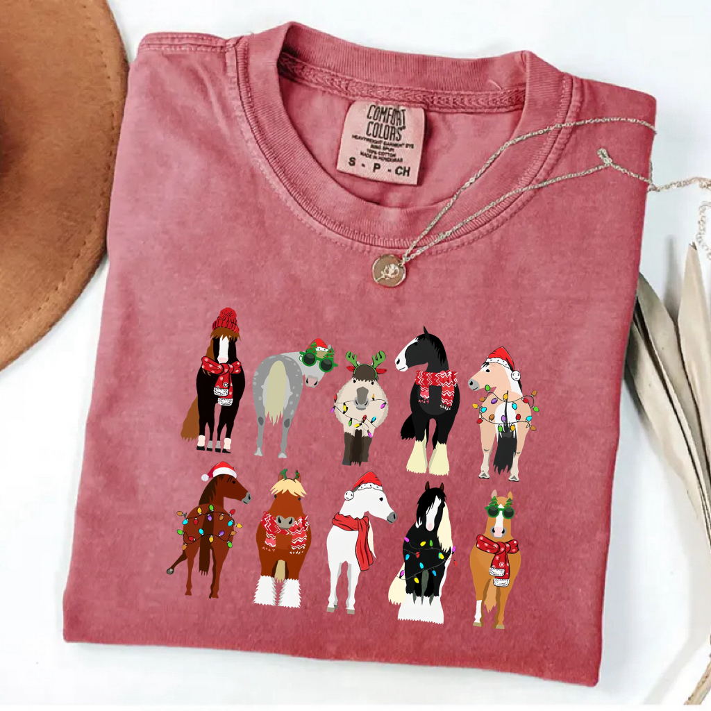 Funny Horse Christmas T-Shirt