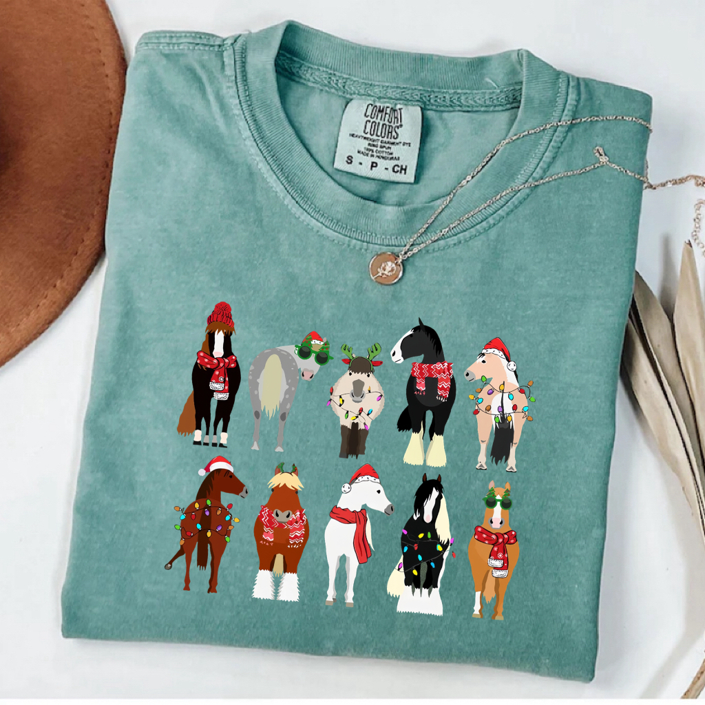 Funny Horse Christmas T-Shirt