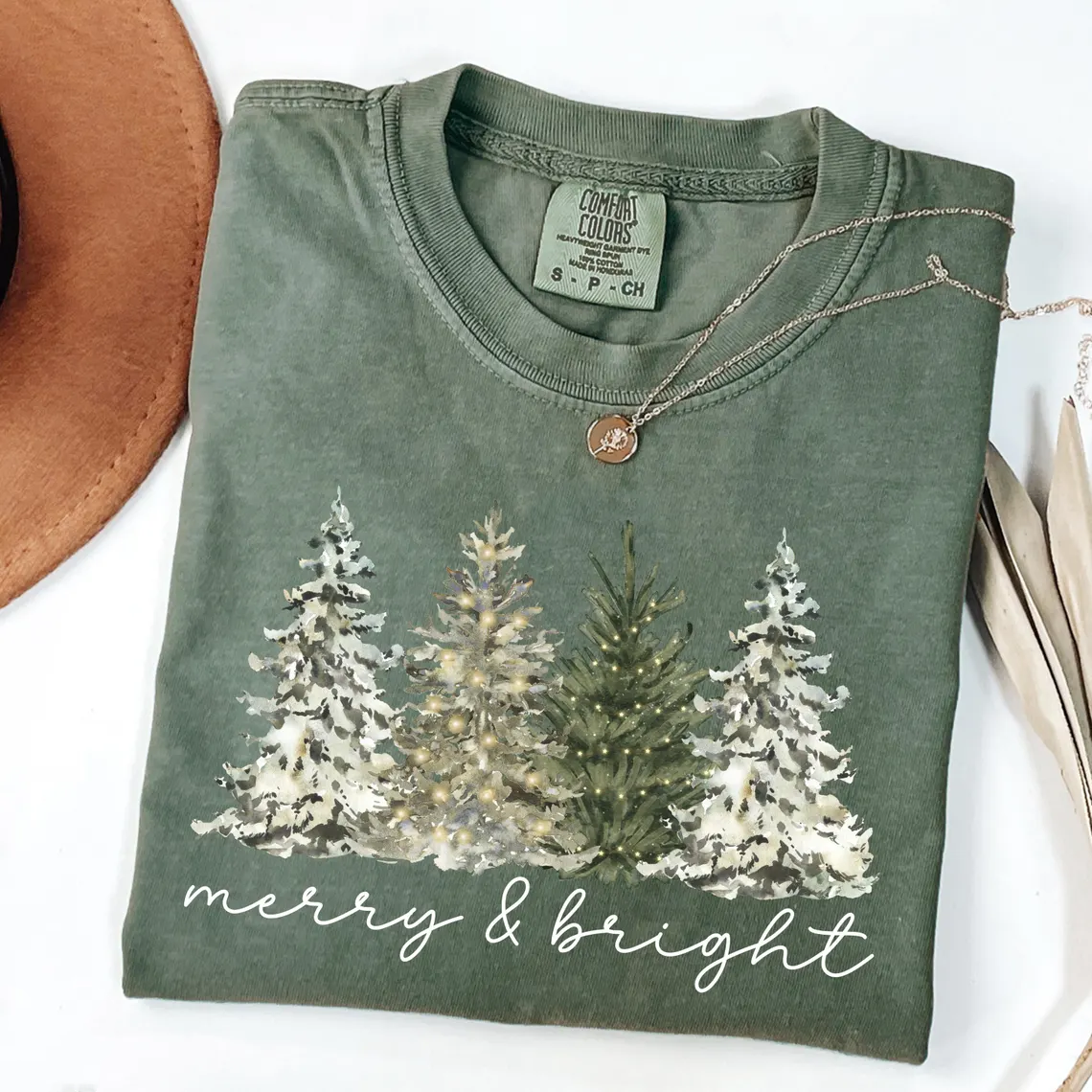 Comfort Colors Happy Bright Christmas Tree T-Shirt