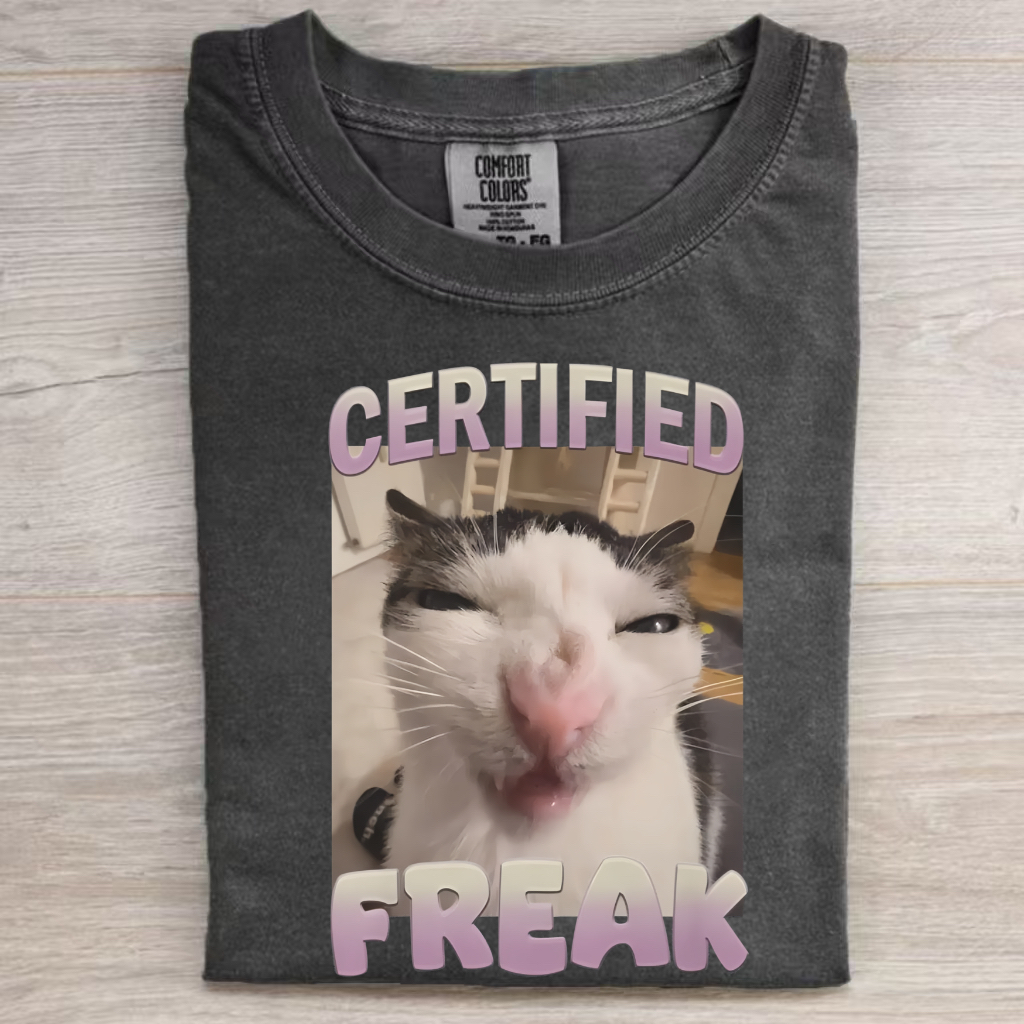 Certified Freak Funny Cat Meme T-shirt