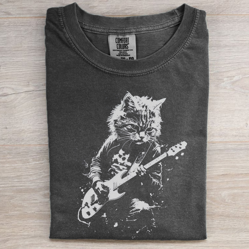 Rock Cat Playing Guitar T-Shirt/Sweatshirt