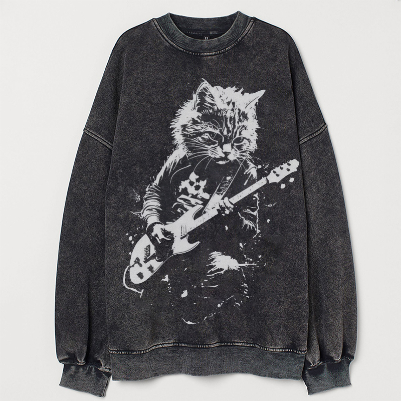 Rock Cat Playing Guitar T-Shirt/Sweatshirt