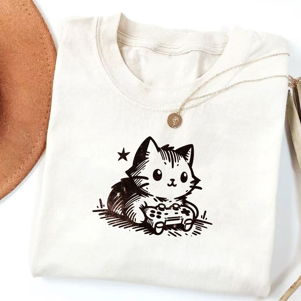 Funny Gamer Cat T-Shirt