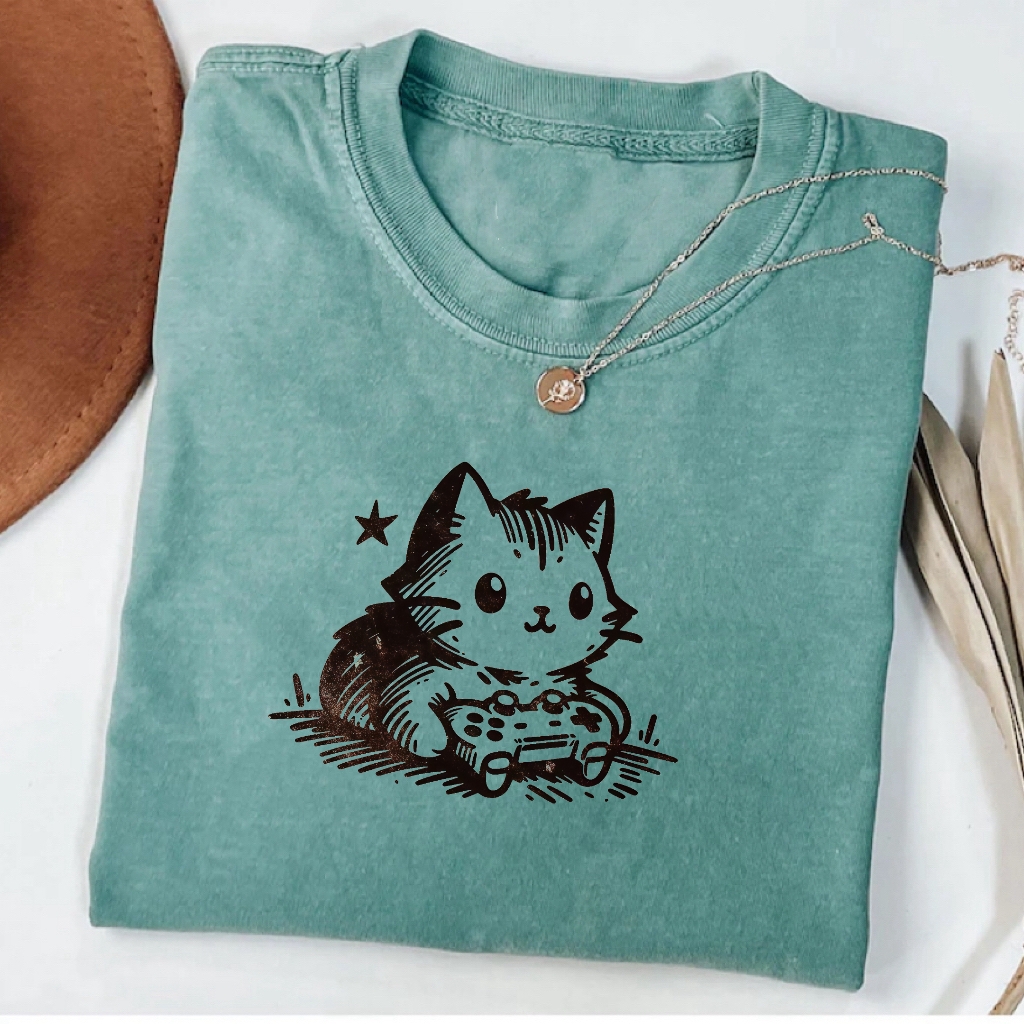 Funny Gamer Cat T-Shirt