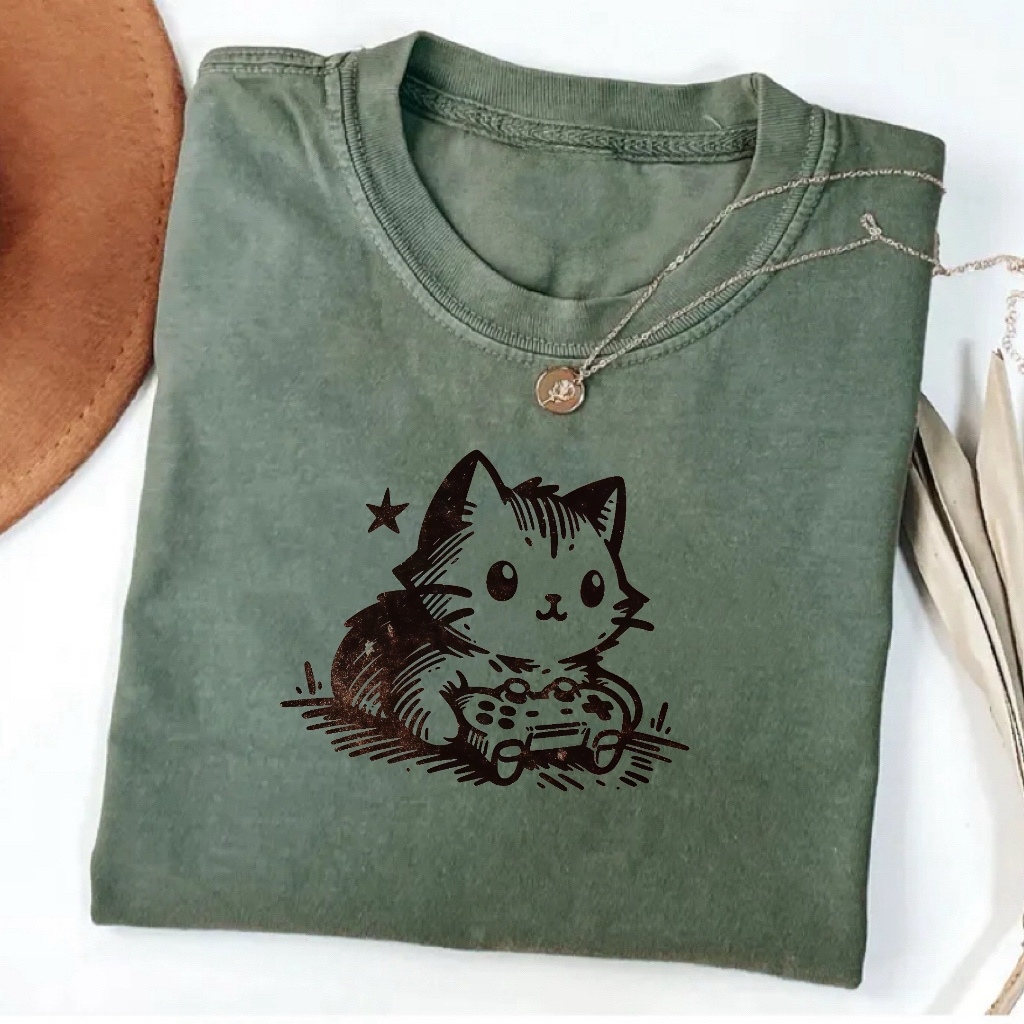 Funny Gamer Cat T-Shirt