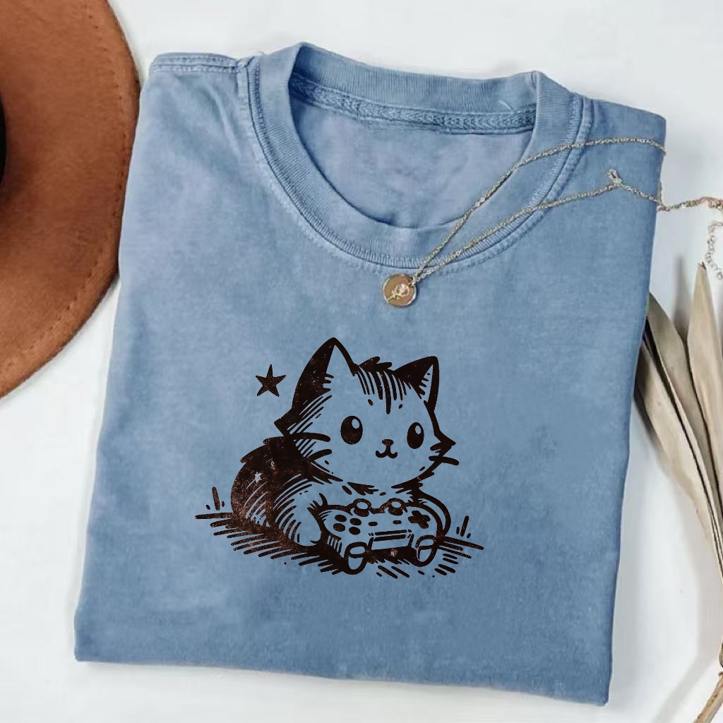 Funny Gamer Cat T-Shirt