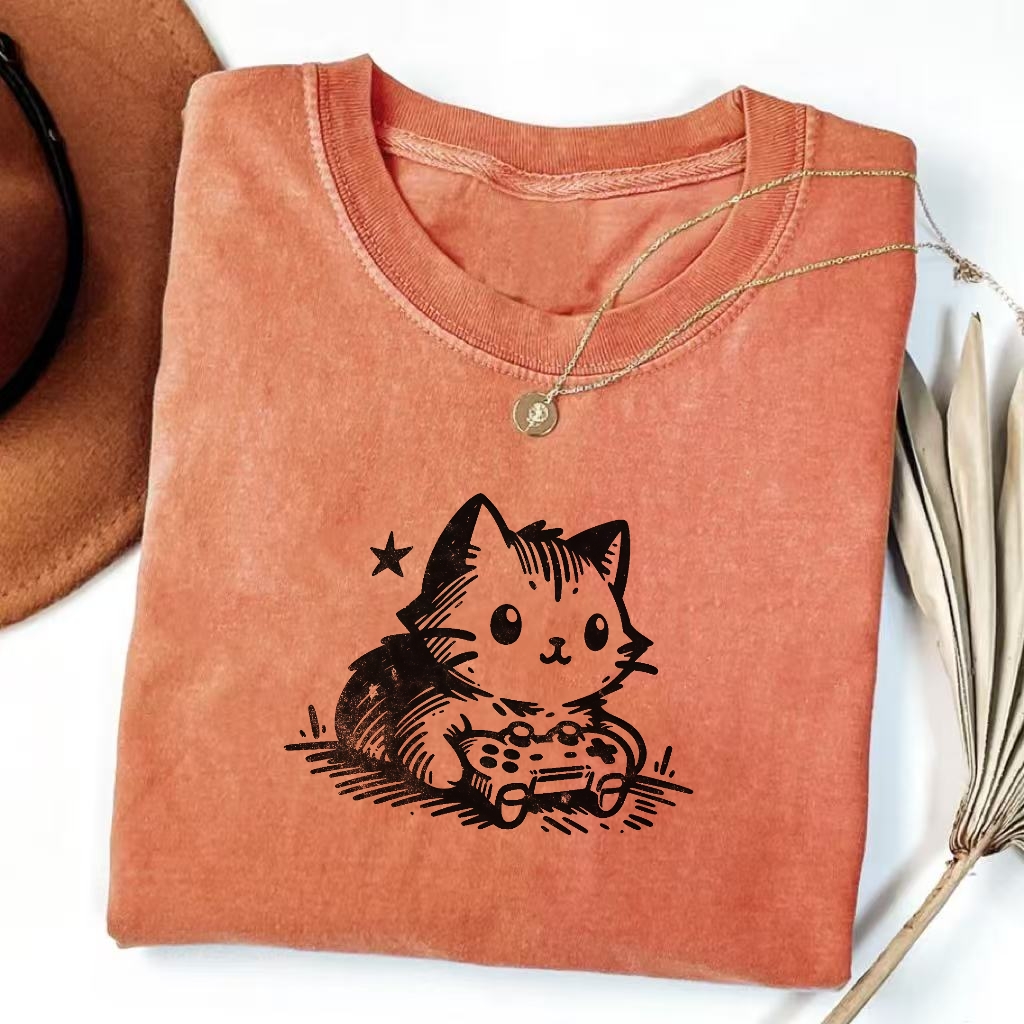 Funny Gamer Cat T-Shirt