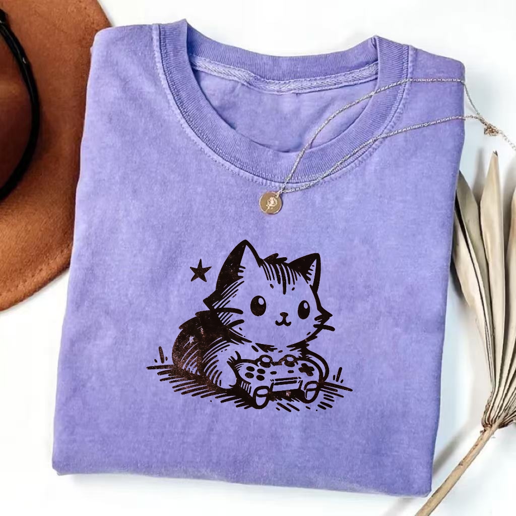 Funny Gamer Cat T-Shirt