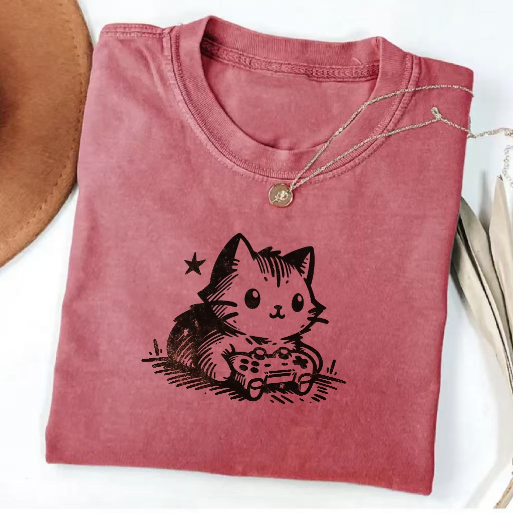 Funny Gamer Cat T-Shirt