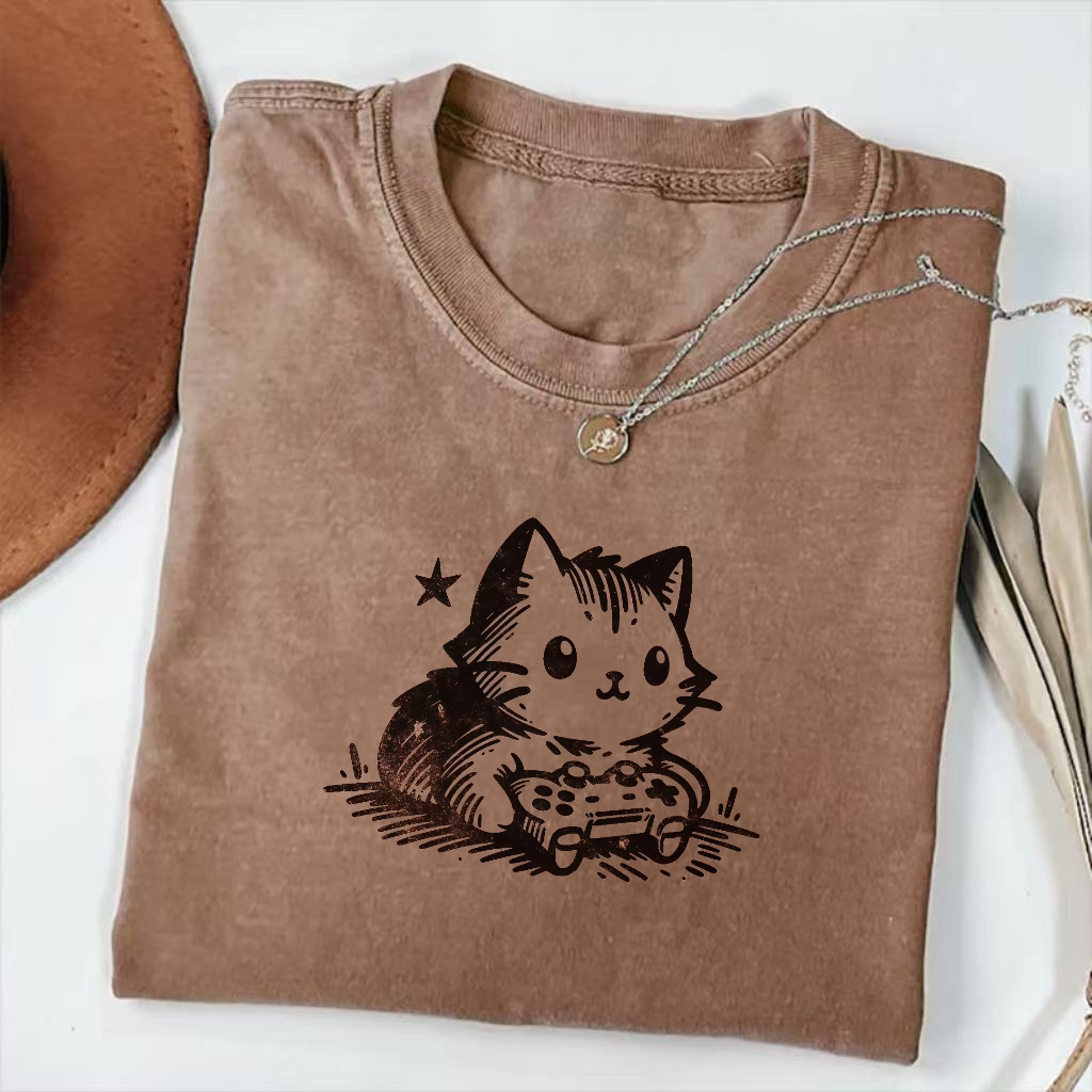 Funny Gamer Cat T-Shirt