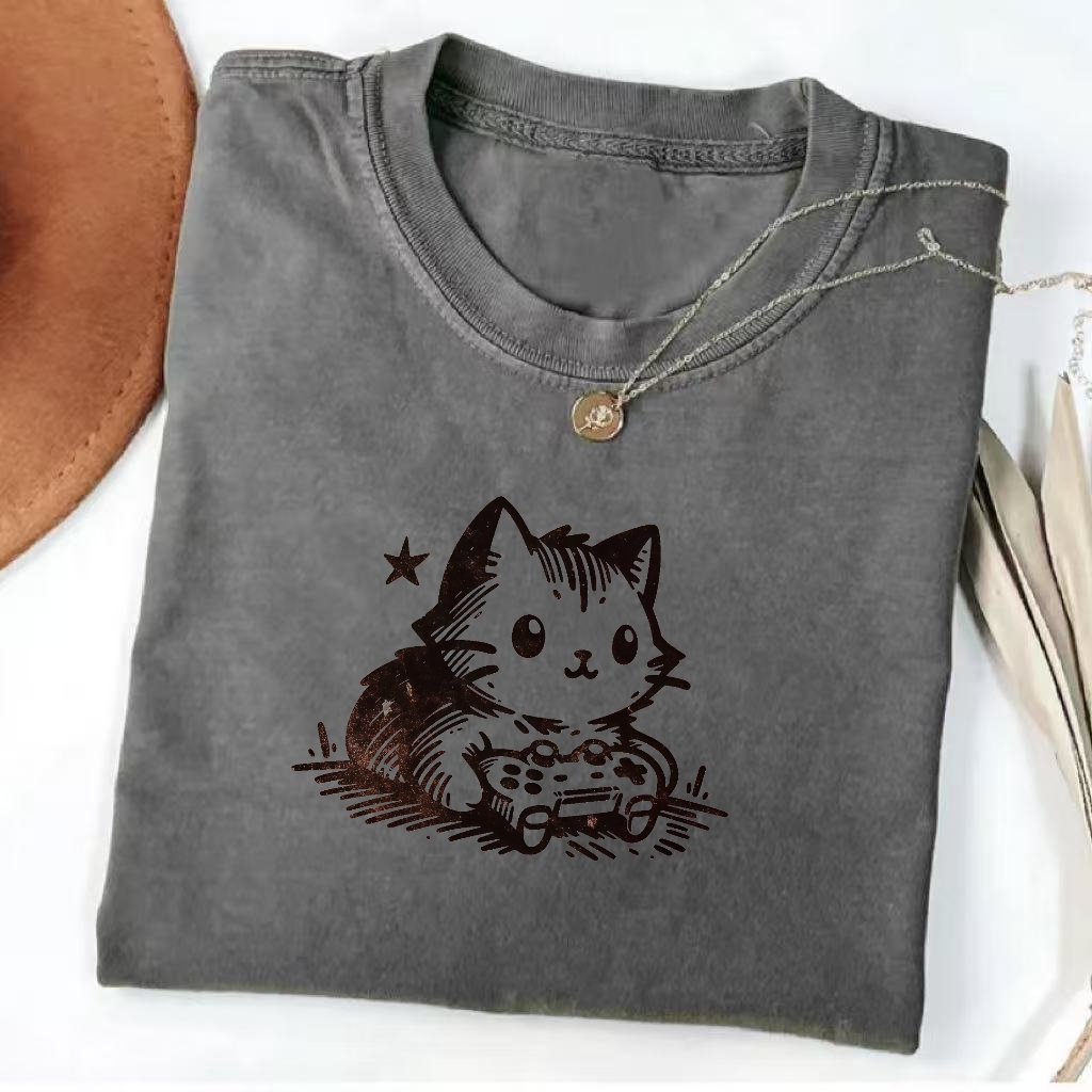 Funny Gamer Cat T-Shirt