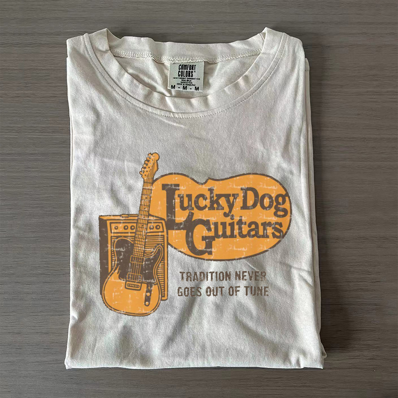Comfort Colors Lucky Dog Guitars T-shirt