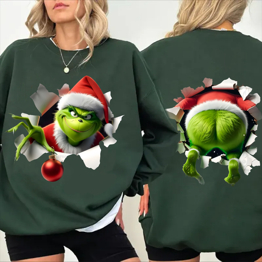 Funny Christmas Character Two Side Unisex Sweatshirt