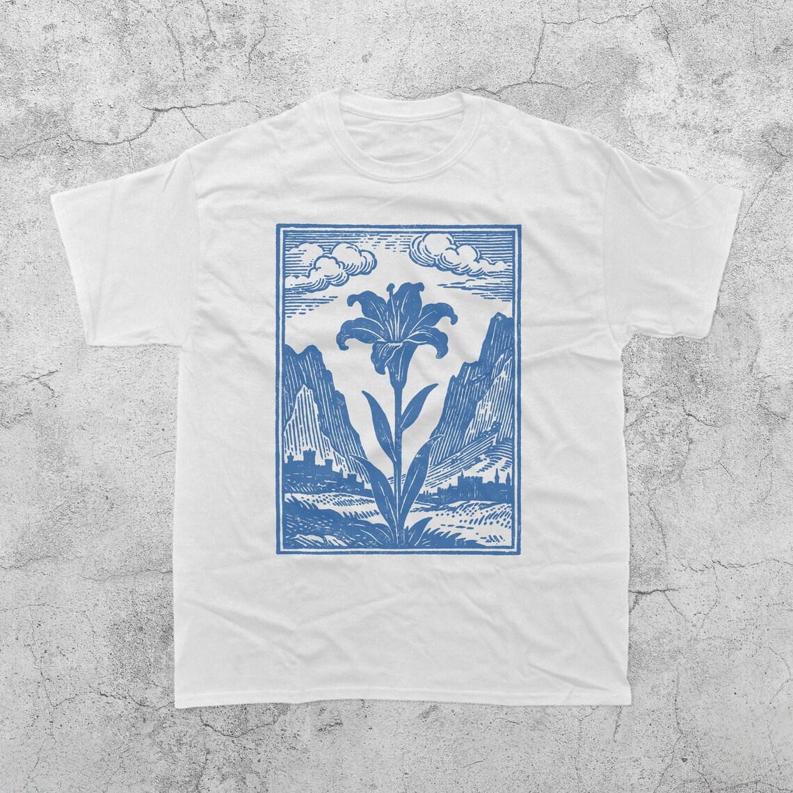 Vintage Lily Flower Graphic T-Shirt