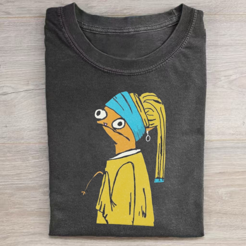 Frog with a Pearl Earring Art Parody T-shirt