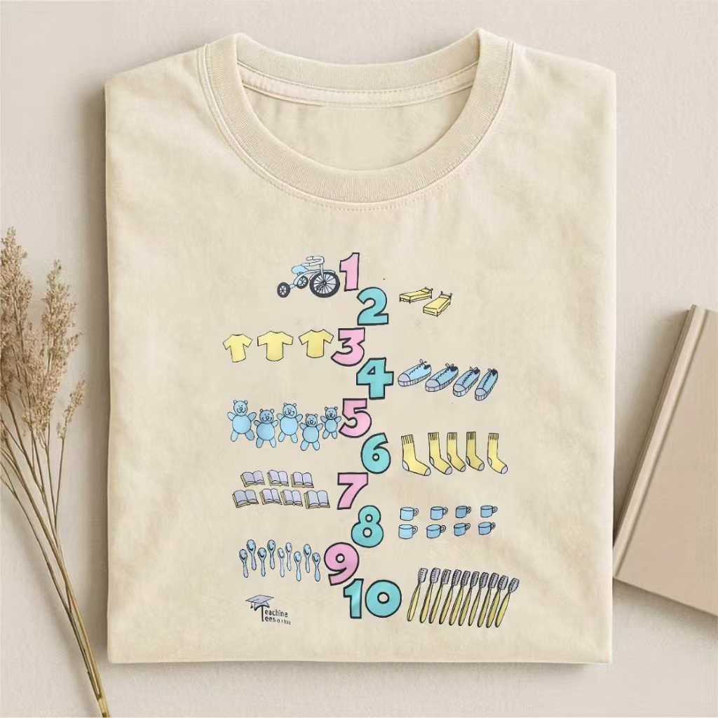 Vintage 90s Teacher Counting Learn T-shirt