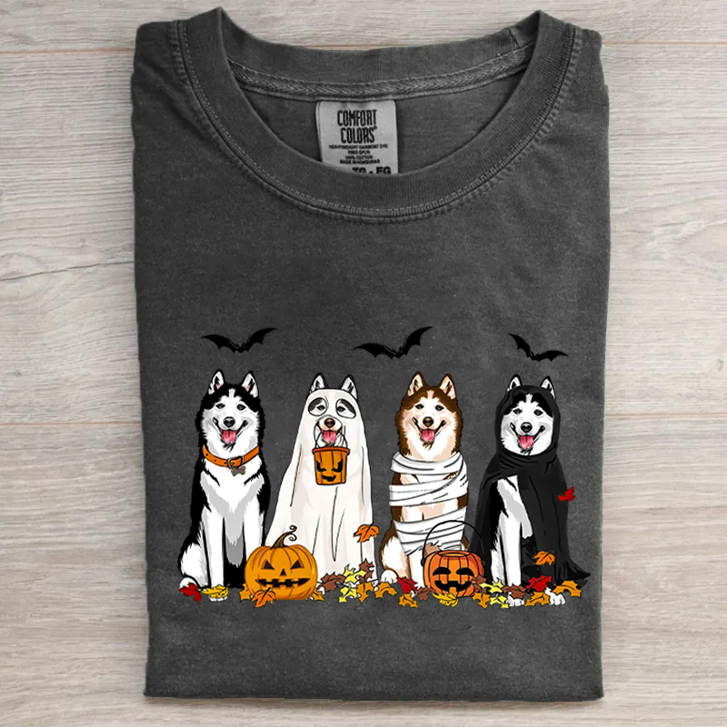 Husky Ghost Dogs Halloween T-shirt