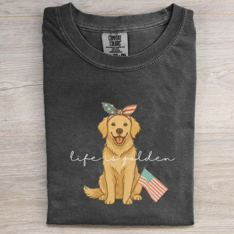 4th of July Golden Retriever T-shirt