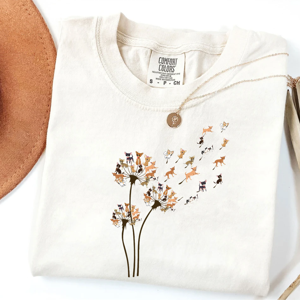 Chihuahua Dog Flower T-shirt