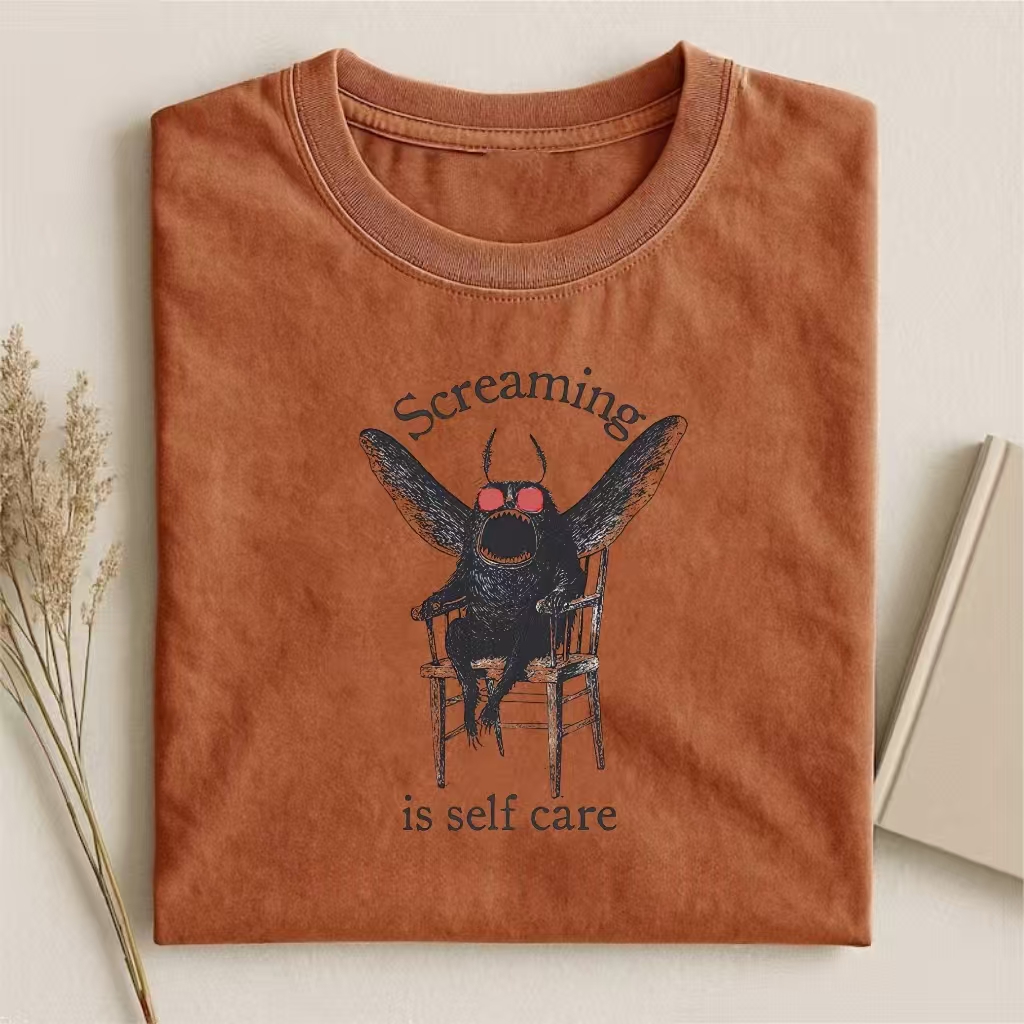 Mothman Screaming Is Self Care T-shirt