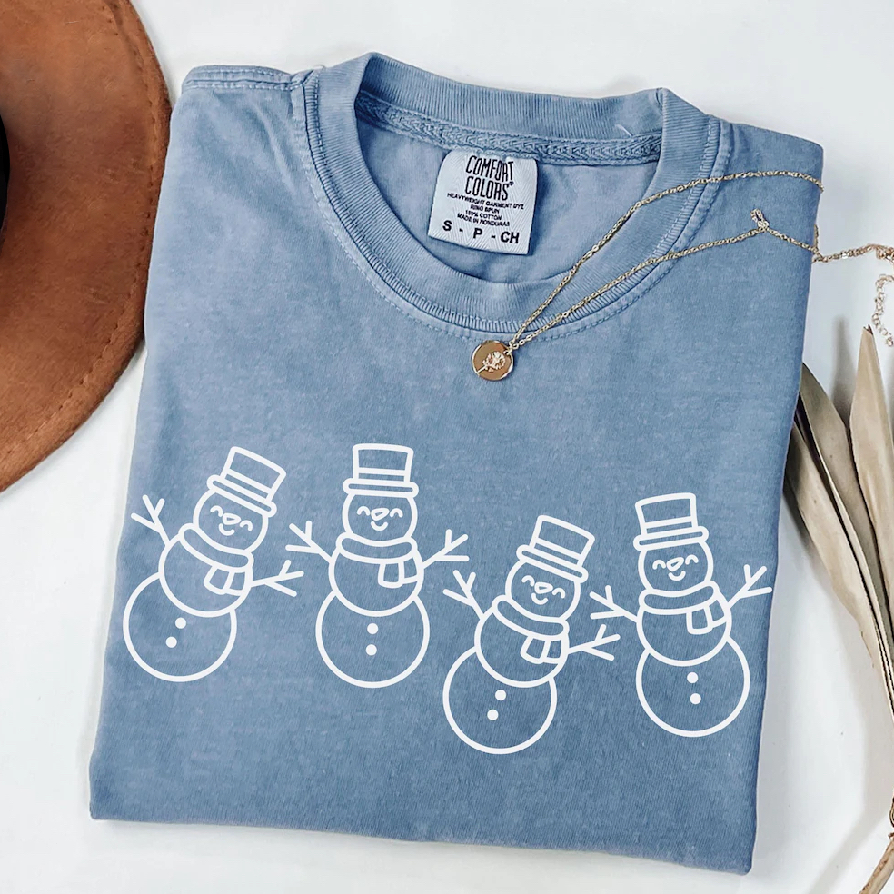 Comfort Colors Snowman Christmas T-shirt