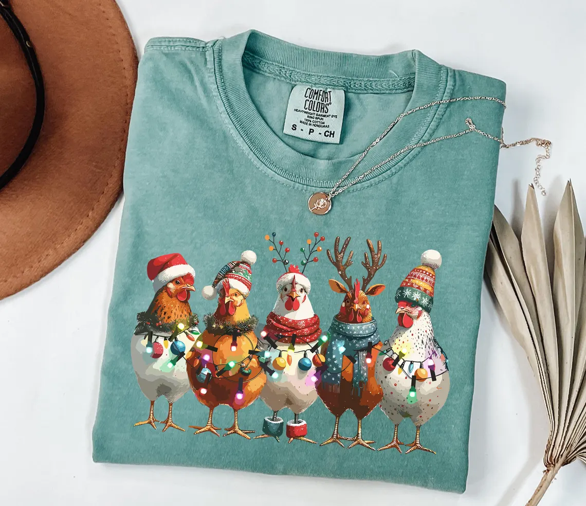 Funny Christmas Chicken T-shirt