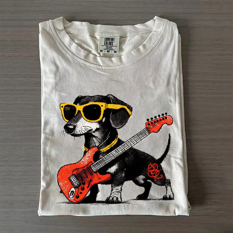 Dachshund Rocker Vintage T-shirt