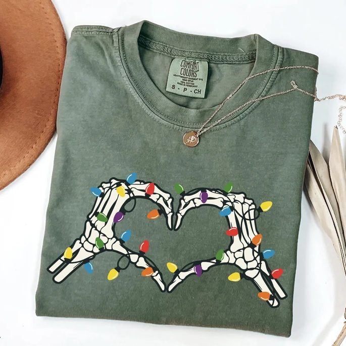 Comfort Colors Skeleton Christmas T-Shirt